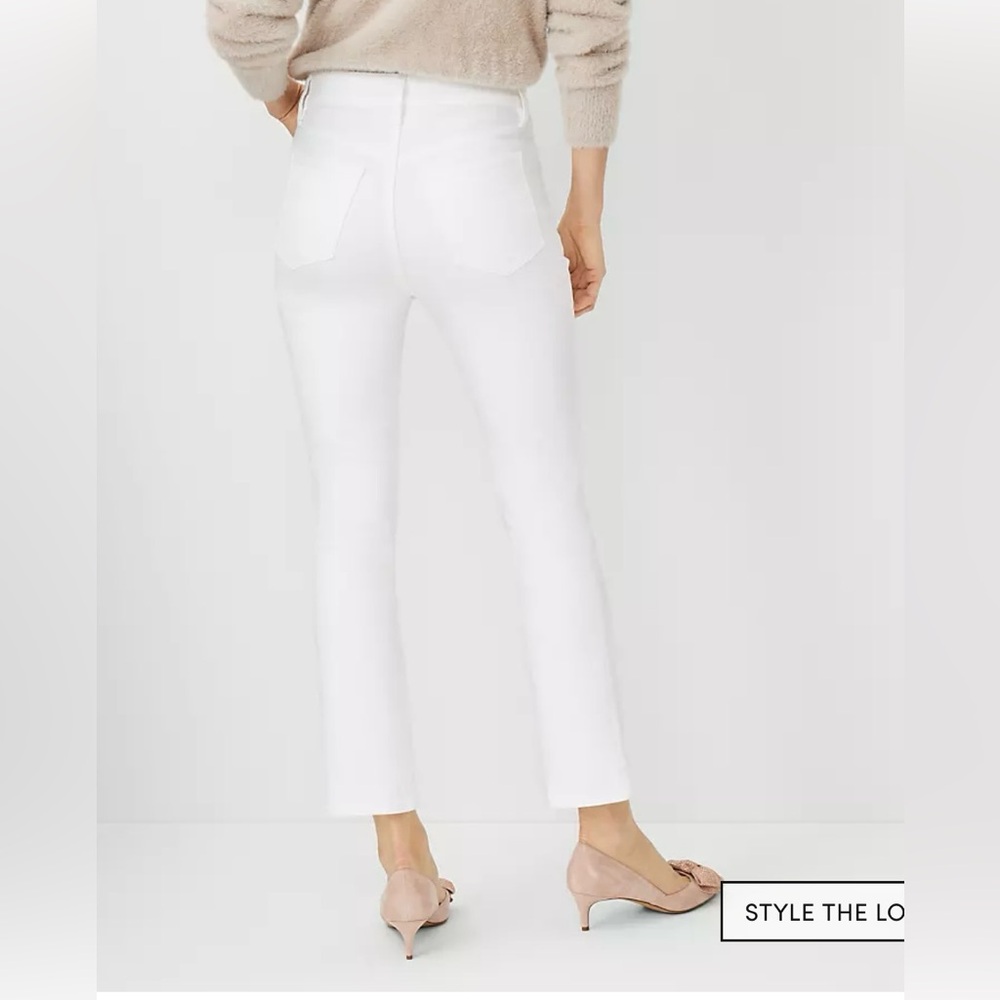 Ann Taylor White Boot Crop High Rise Denim Size 14 - Picture 2 of 7